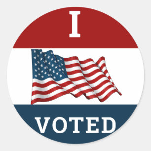 I Voted 2024 Elections With America Flag Classic Round Sticker