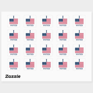 I Voted 2024 Elections With America Flag Square Sticker