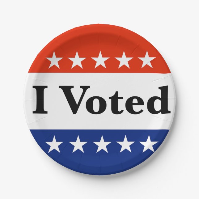 I Voted 2026 Elections Paper Plate (Front)