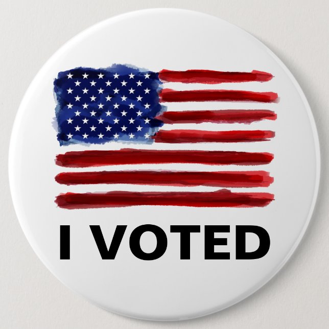 I voted - American Flag 6 Cm Round Badge (Front)