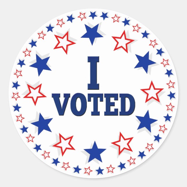 I Voted American Stars Red White Blue Election Classic Round Sticker (Front)