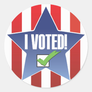 I Voted! Badge-looking Classic Round Sticker