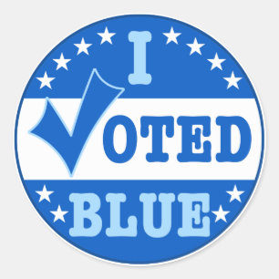 I Voted Blue Democratic Party Classic Round Sticker