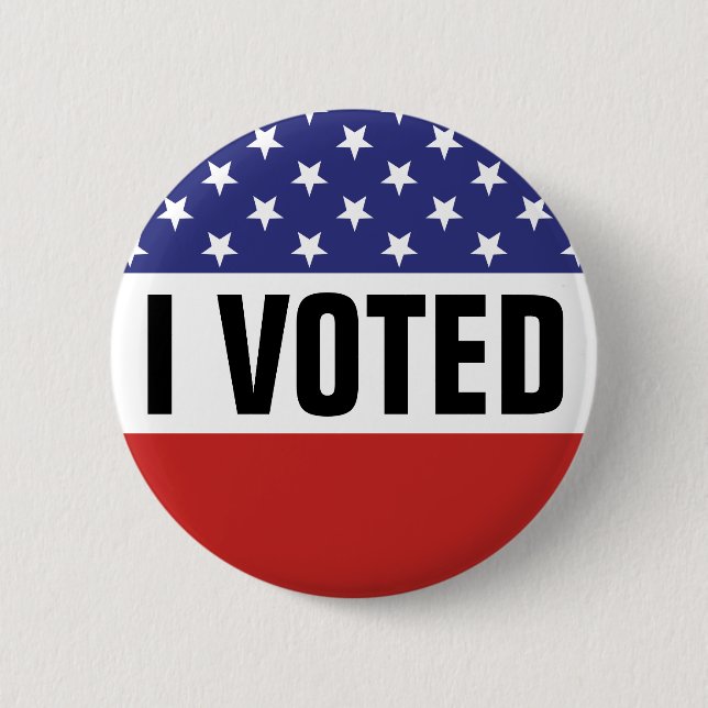I Voted Button Red White Blue Stars Stripes 2020 (Front)