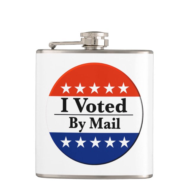 I Voted By Mail Hip Flask (Front)