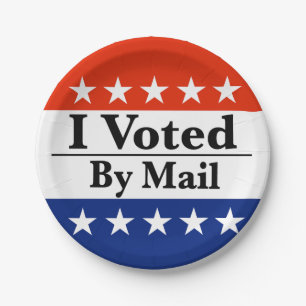 I Voted By Mail Paper Plate