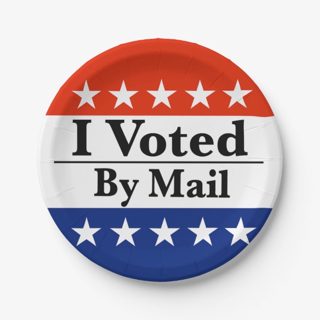 I Voted By Mail Paper Plate (Front)