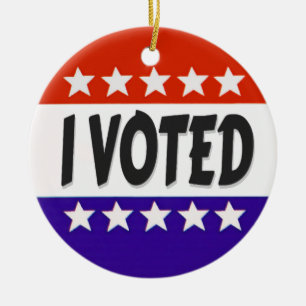 I Voted Ceramic Ornament
