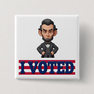 I Voted Characture 15 Cm Square Badge