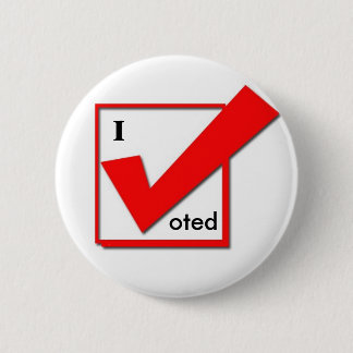 I Voted Check 6 Cm Round Badge
