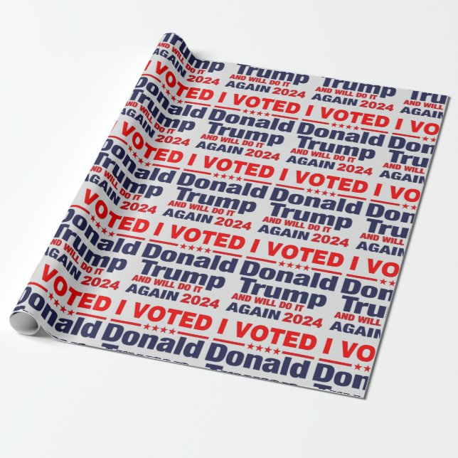 I VOTED DONALD TRUMP WRAPPING PAPER (Unrolled)