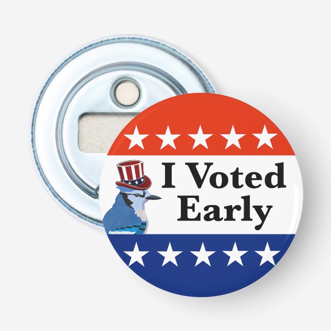 I Voted Early 2026 Elections Bottle Opener (Front)