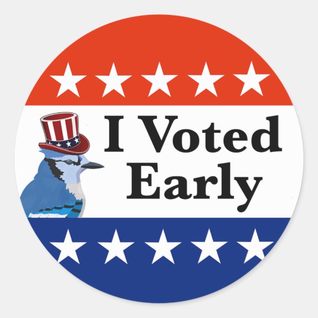 I Voted Early 2026 Elections Classic Round Sticker (Front)