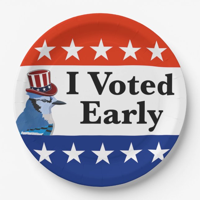 I Voted Early 2026 Elections Paper Plate (Front)
