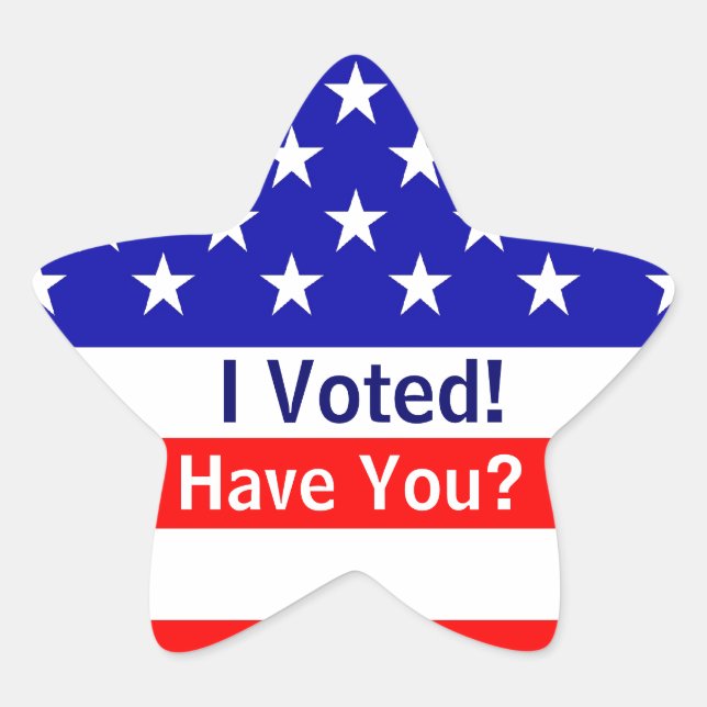 I Voted Election American Flag Star Stickers (Front)