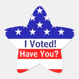 I Voted Election American Flag Star Stickers