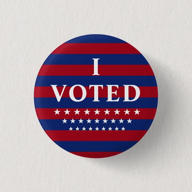 I Voted Elections Stars Stripes 3 Cm Round Badge (Front)