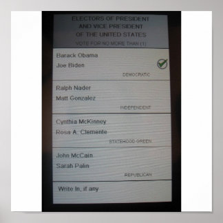 I VOTED FOR BARACK OBAMA POSTER