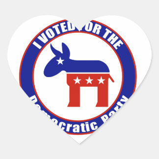 I Voted For Democratic Party Heart Sticker