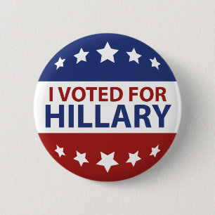 I Voted For Hillary 6 Cm Round Badge