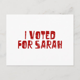 I Voted For Sarah Postcard