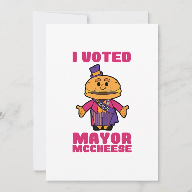 I Voted Mayor Mccheese Invitation (Front)