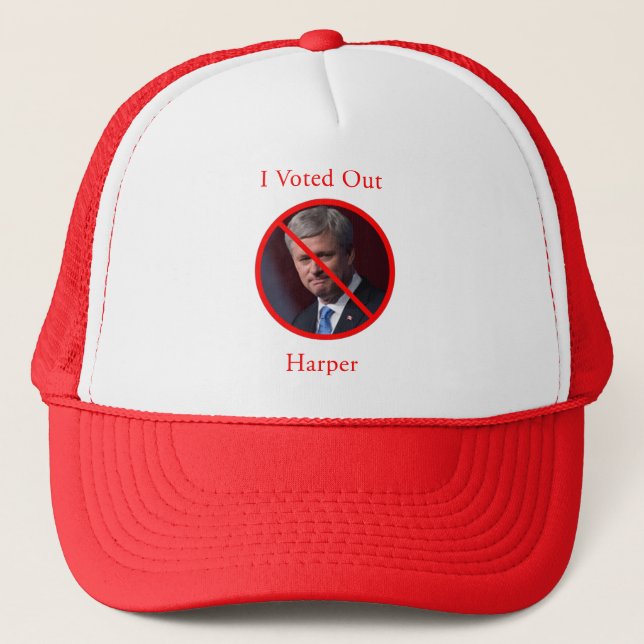 I Voted Out Harper Trucker Hat (Front)
