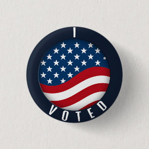 I VOTED Pin with American Flag