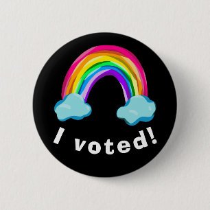 "I Voted!" Rainbow Pin Button