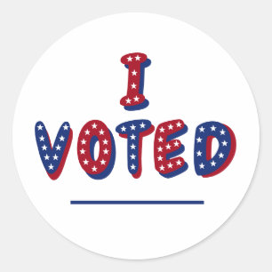 I Voted Red White Blue Classic Round Sticker