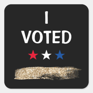 I Voted Sparkles Square Sticker