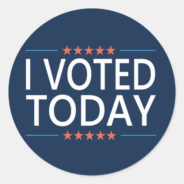 I Voted Today Classic Round Sticker (Front)