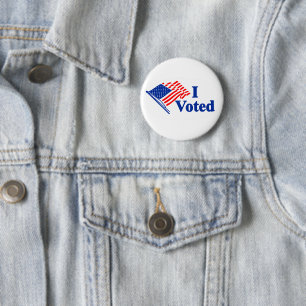 I Voted United States Flag Sticker 6 Cm Round Badge