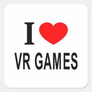 I ❤️ VR GAMES I LOVE VR GAMES I HEART VR GAMES SQUARE STICKER