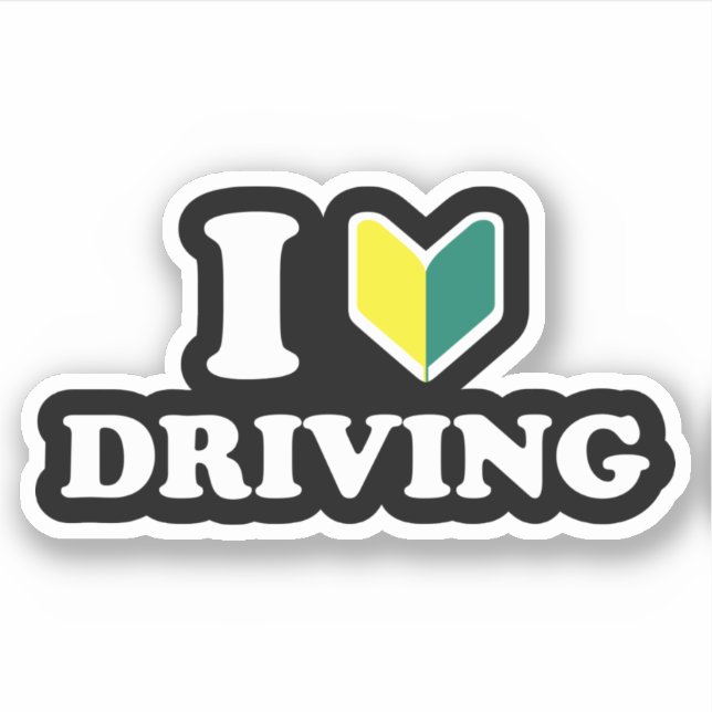 I Wakaba [Heart/Love] Driving Sticker (Front)