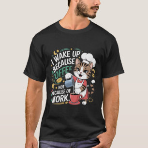 I wake up because coffee not because of work  T-Shirt