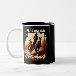 I Wake Up Early Funny Barrel Racer Horse Racing Gr Two-Tone Coffee Mug