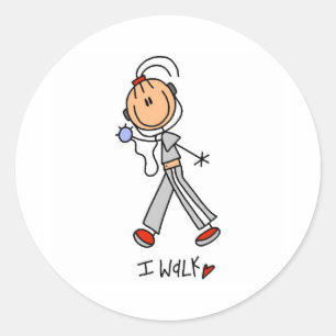 I Walk Classic Round Sticker