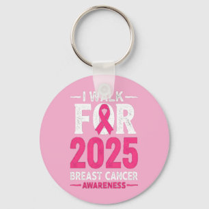 I Walk For 2025 Breast Cancer Men's Basic T-Shirt Key Ring