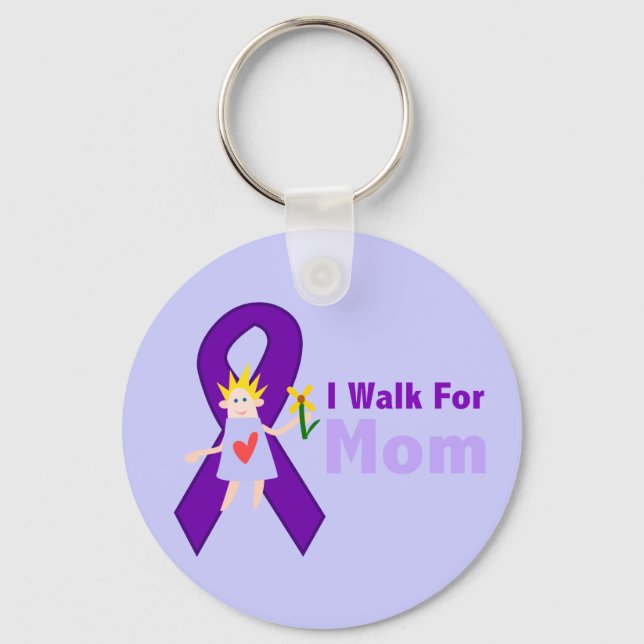 I Walk For Mum Alzheimer's Gift Key Ring (Front)