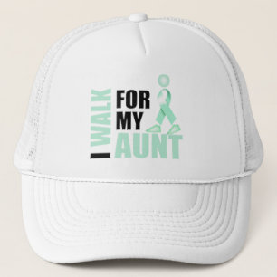 I Walk for my Aunt teal Trucker Hat