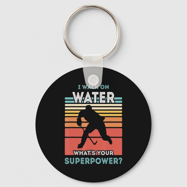I walk on water  ice hockey  key ring (Front)