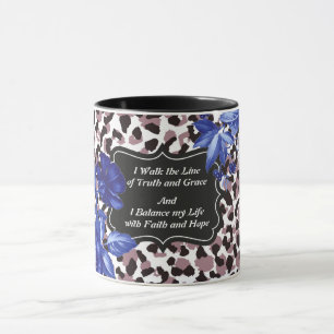 I Walk the Line Pink Floral Mug