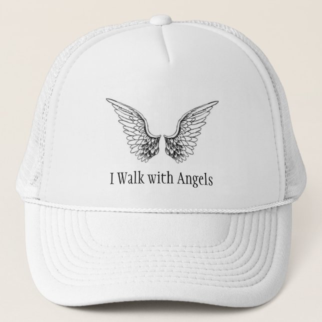 I Walk with Angels Trucker Style Cap (Front)
