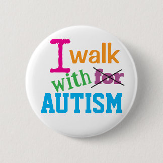 I Walk With Autism- Colourful Autism Awareness Pin