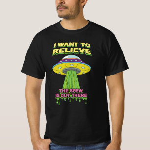 I Wand To Relieve - Funny UFO - Puke Humour T-Shirt