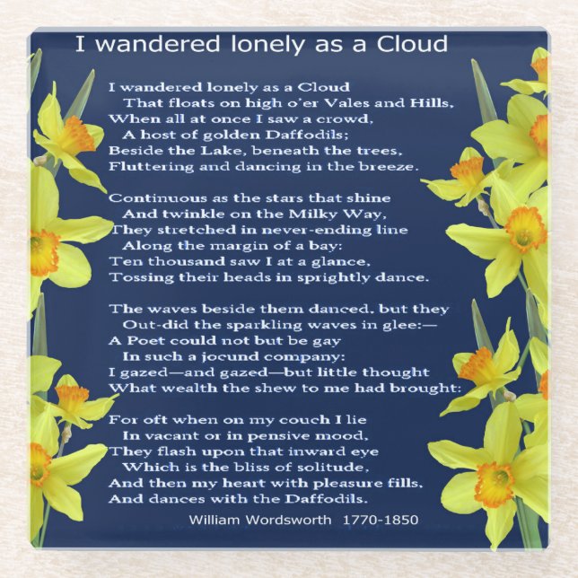 I WANDERED LONELY AS A CLOUD GLASS COASTER (Front)