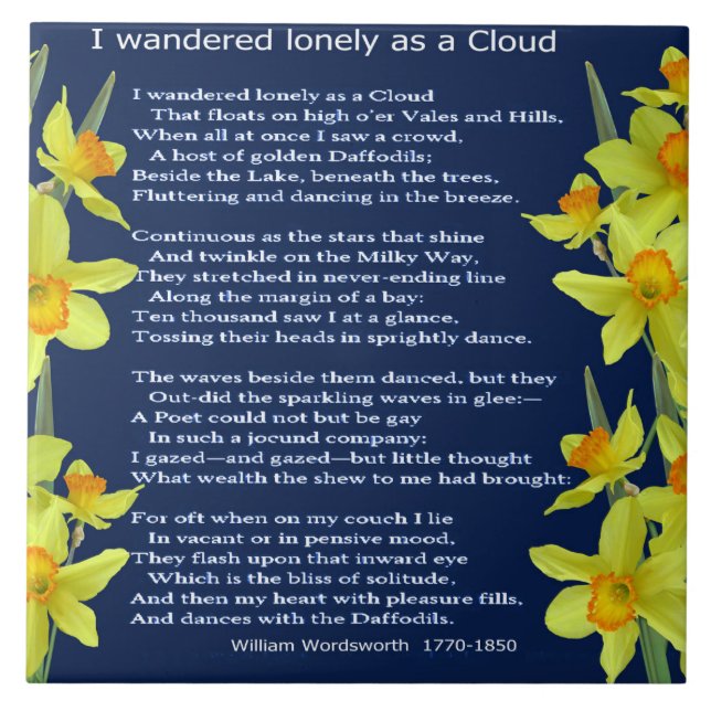 I WANDERED LONELY AS A CLOUD TILE (Front)