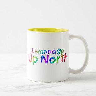 I wanna go Up North - Rainbow Style Two-Tone Coffee Mug
