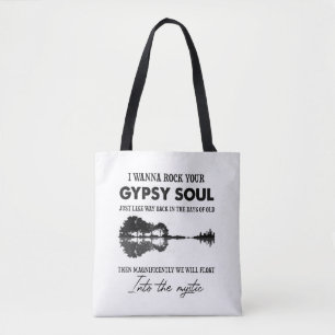 I Wanna Rock Your Gypsy Soul Hippie Guitar Tote Bag